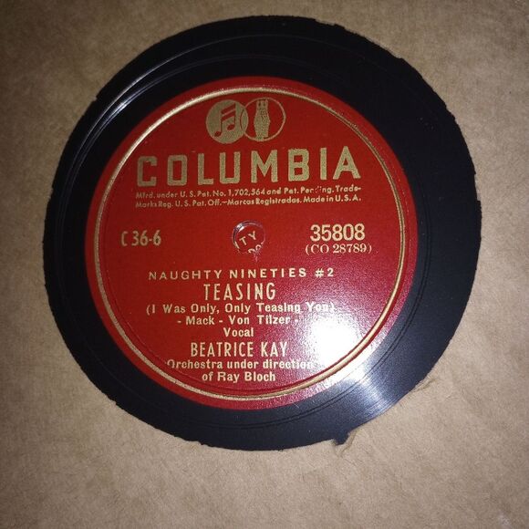 Naughty 90's No. 2 Beatrice Kay (Columbia C-36) Set of 4 Records Vintage 1940s - Picture 4 of 11